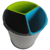  Cubo Reciclaje Acero Inoxidable 3 Separadores SIMEX